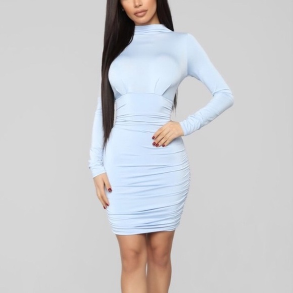 Fashion Nova Dresses & Skirts - Blue winter night out dress Fashion Nova